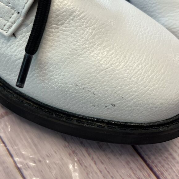 ESPRIT White and Black Shelby Booties White Vegan Leather Combat Boots Size 9 - Picture 7 of 12